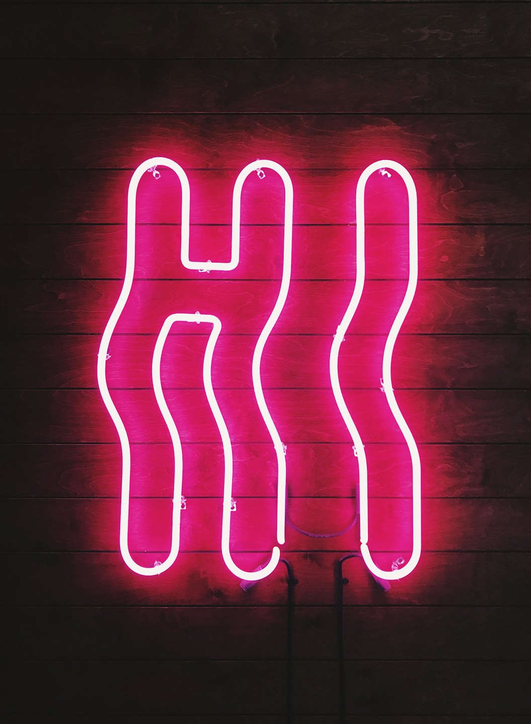 Hi pink neon sign