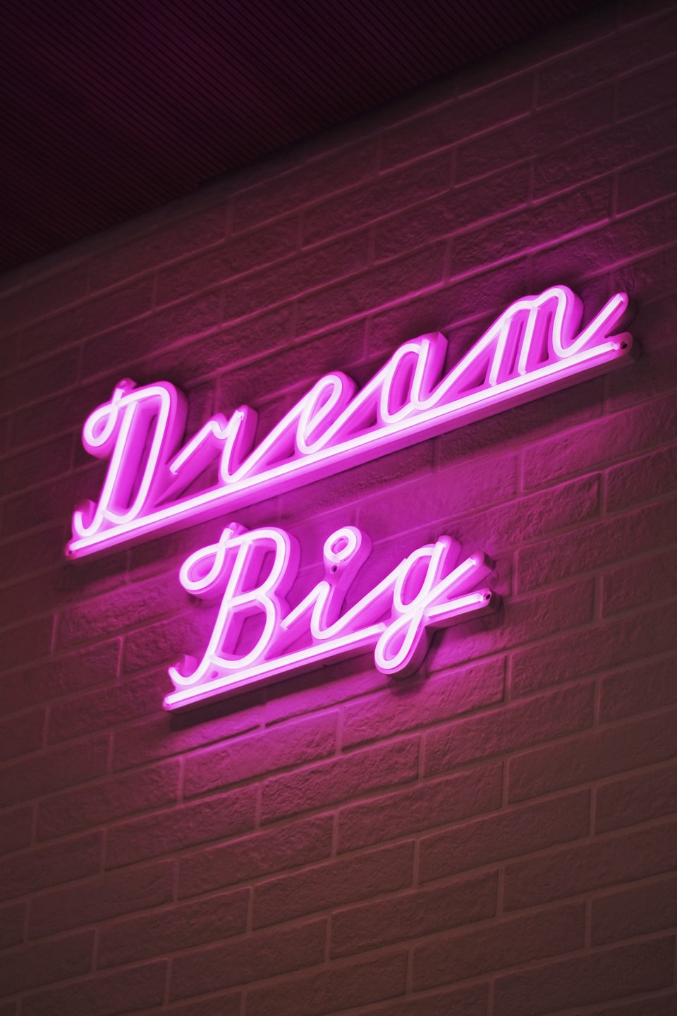 Dream Big pink neon sign